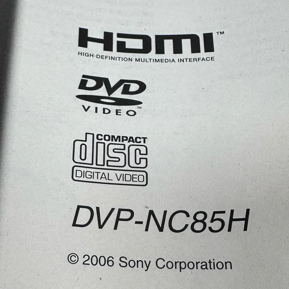Sony DVP-NC85H CD/DVD Player Instructions Manual Warranty Registration ONLY